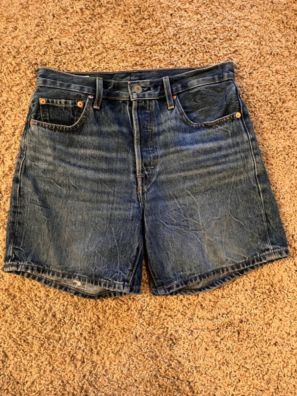 Levi's Blue 501 Denim Jeans with Leather Patch